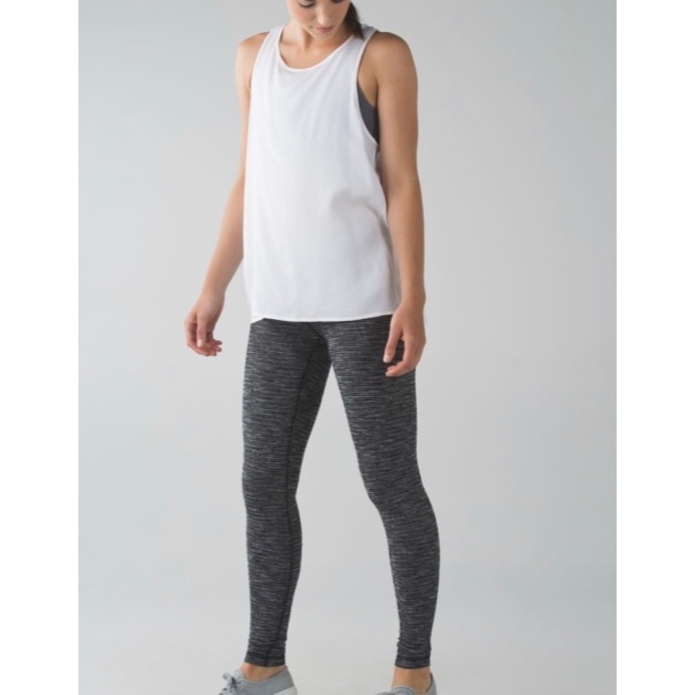 Lululemon Wunder Under Pant III Coco Pique Black White - low to mid rise